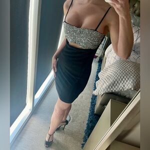 Fore Black Mini Cocktail Dress